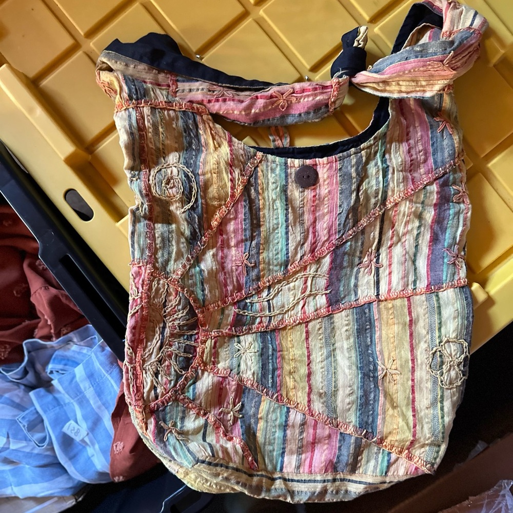 Boho Multicolor Striped Shoulder Bag